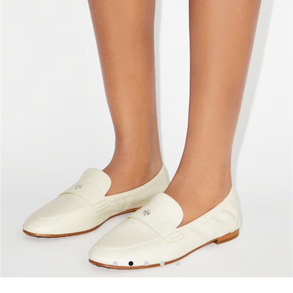 Tory Burch Bone / Cream ballet  Loafers with Gold Accent